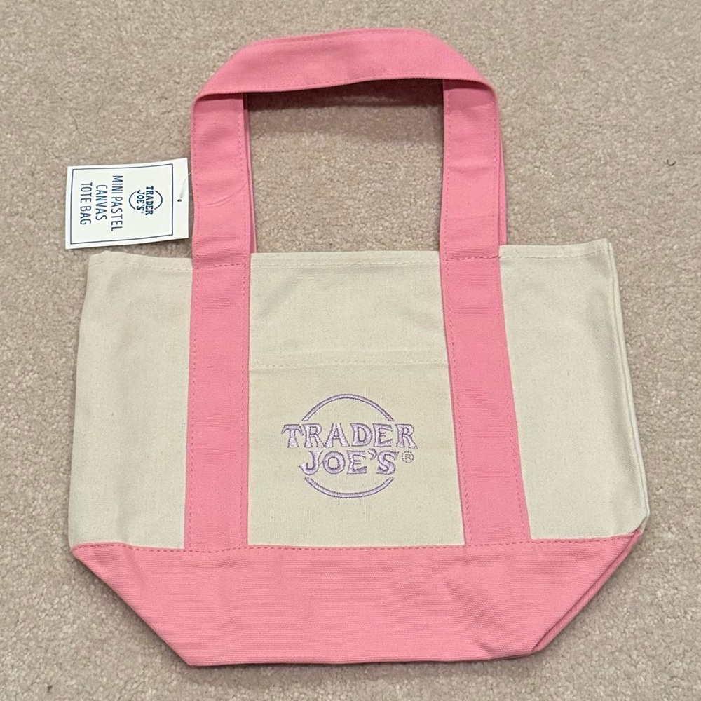Trader Joe's Pastel Mini Tote Bag (Pink 🩷)